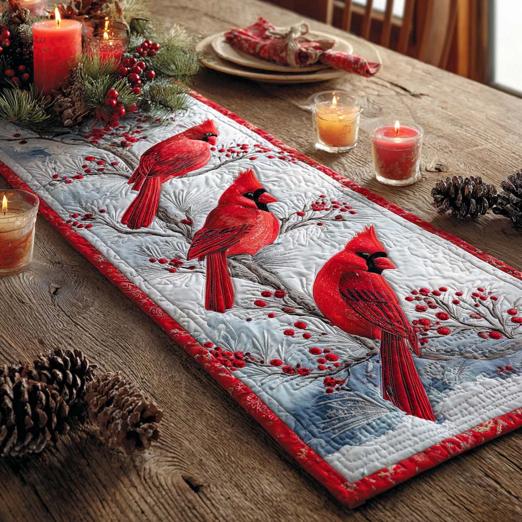 Frosted Duet Quilted Table Runner NCU0NXD811