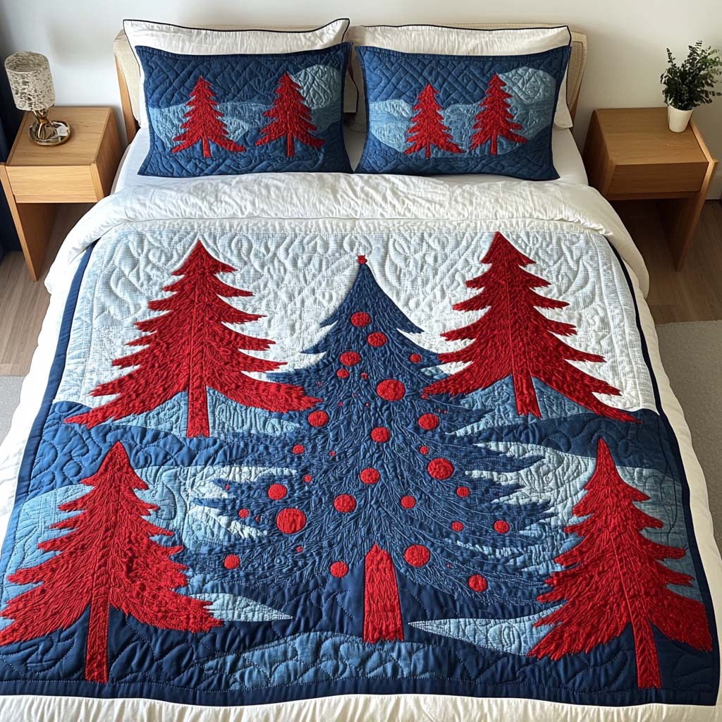 Frosted Pines 3-Piece Quilted Bedding Set NCU0NT1846