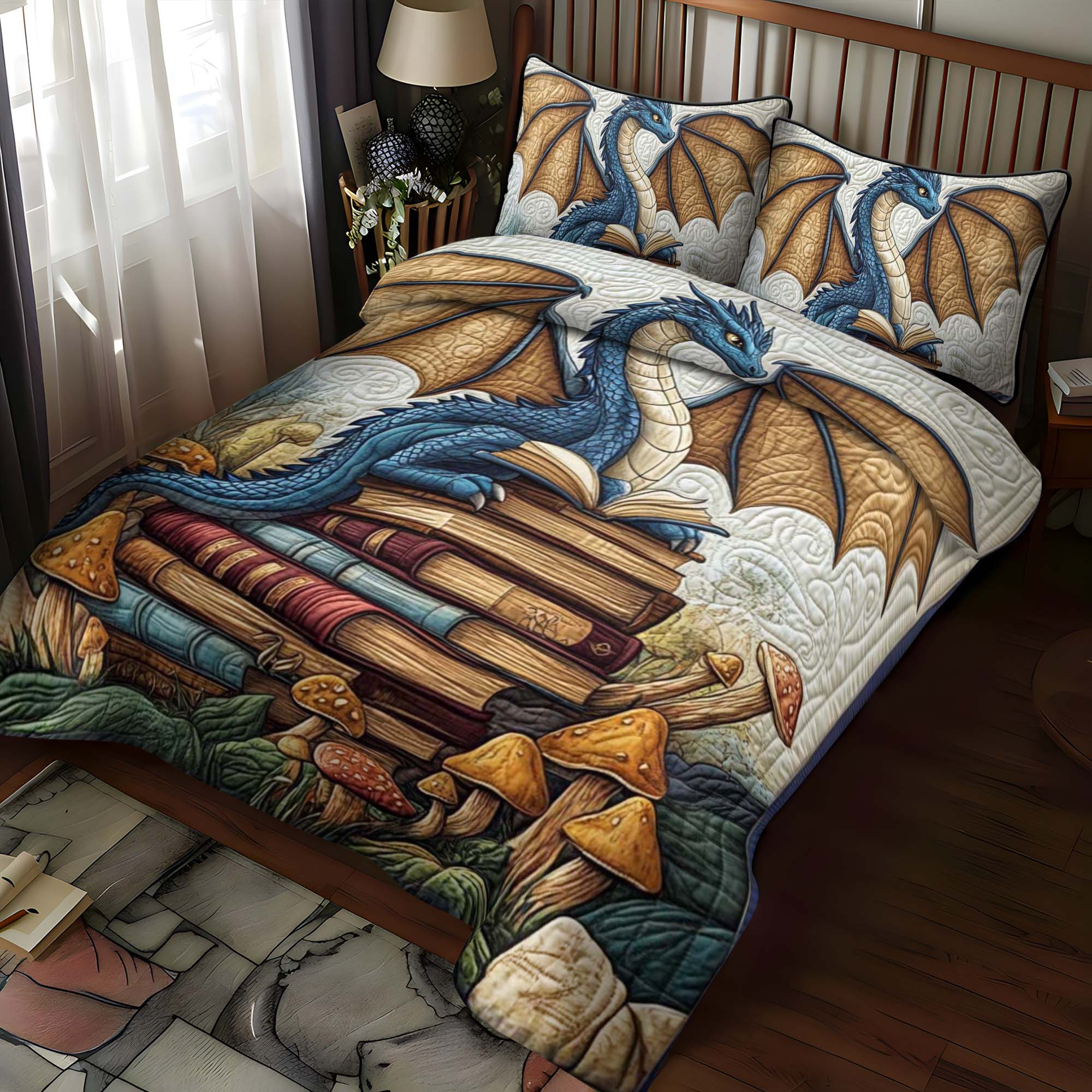 Frostfang Chill 3-Piece Quilted Bedding Set NCU0NT915