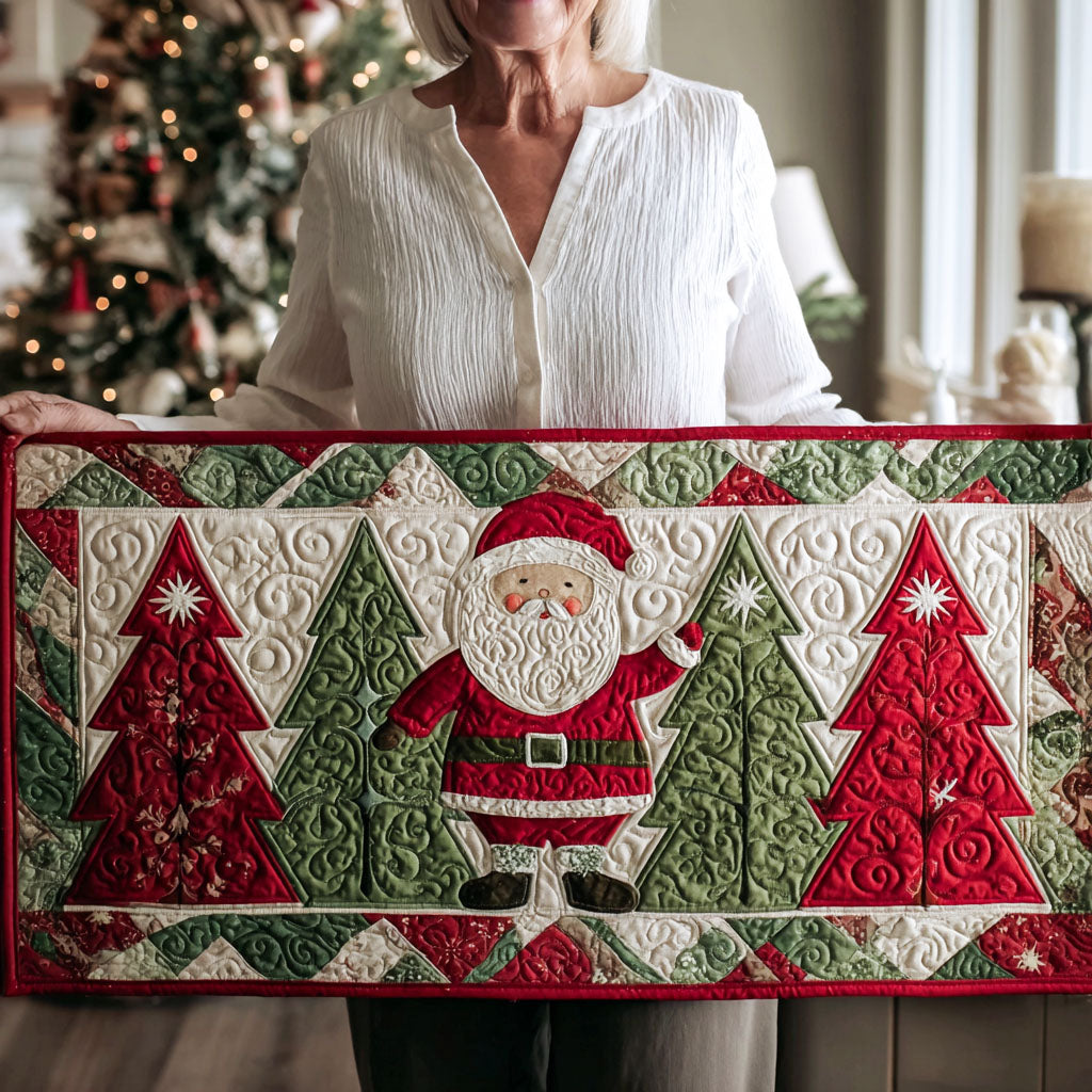 Frostlight Evergreen Quilted Table Runner NCU0PTT1360