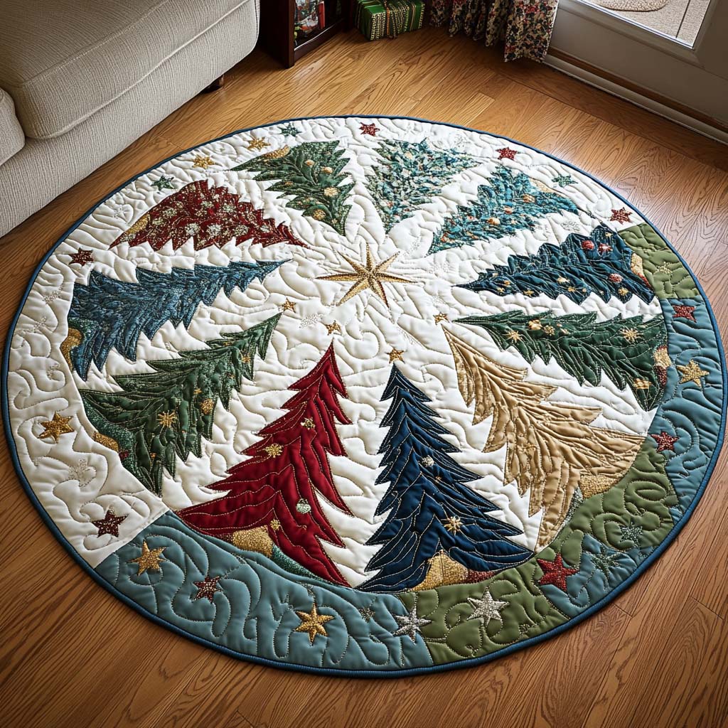 Frosty Morning Quilted Round Mat NCU0NNT2051