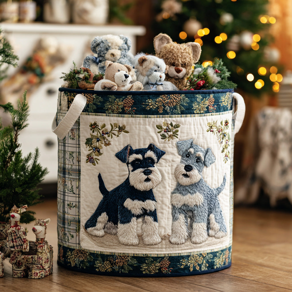 Frosty Paw Prints Quilted Laundry Basket NCU0DV1081