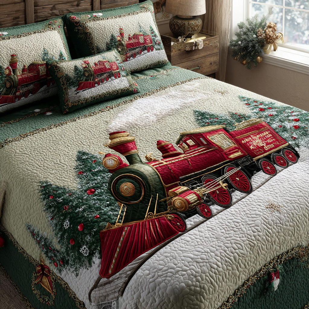 Frosty Tracks 3-Piece Quilted Bedding Set NCU0DV982