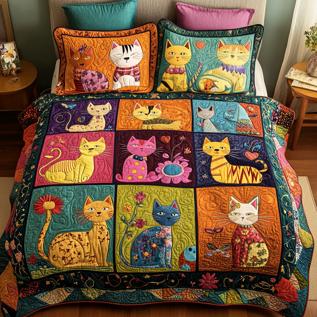 Furry Dreams 3-Piece Quilted Bedding Set NCU0VH874