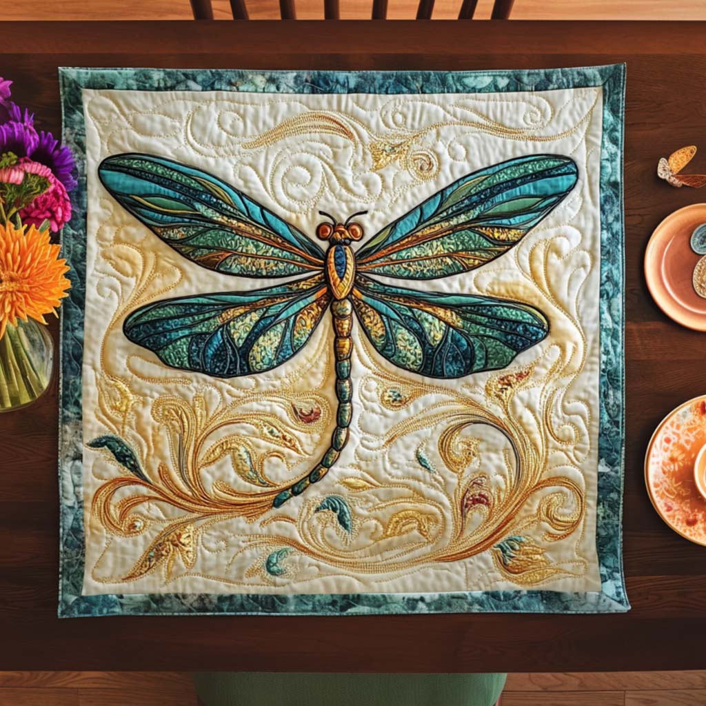 Gentle Dragonfly Wings Quilted Table Topper NCU0NNT1008