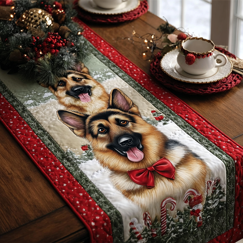 Gentle German Shepherd Quilted Table Runner NCU0DDK1507