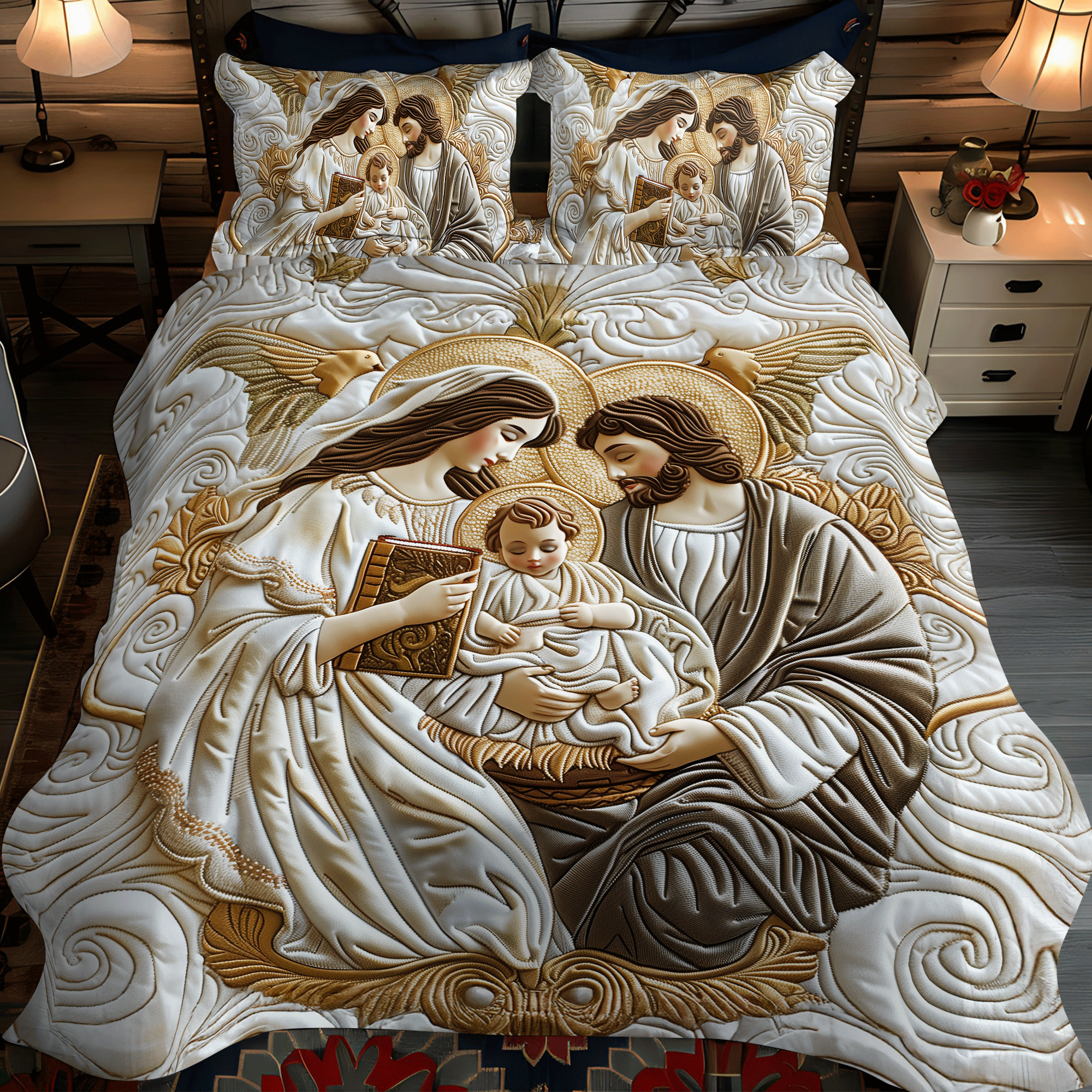 Glorious Christmas Quilted Bedding Set NCU0DV1810