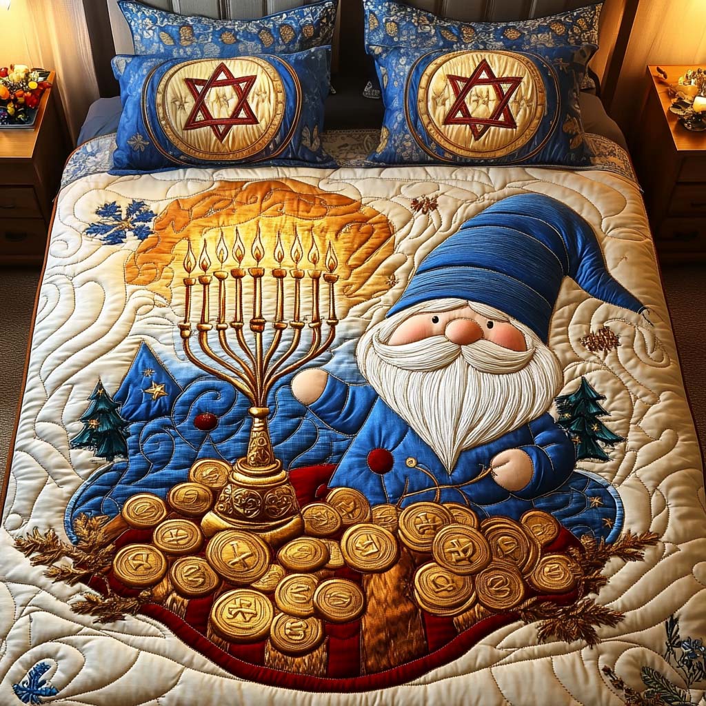 Gnomes Of The Light 3-Piece Quilted Bedding Set NCU0NT003