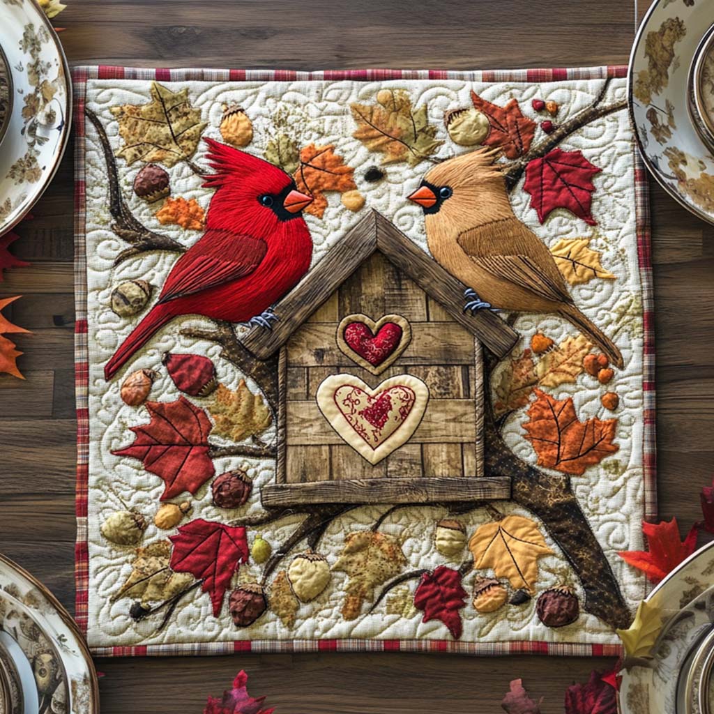 Golden Branches Quilted Table Topper NCU0NNT1167