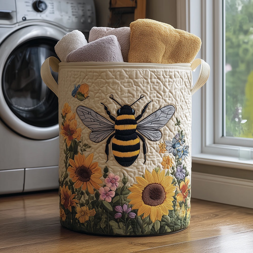 Golden Buzz Quilted Laundry Basket NCU0TH3002
