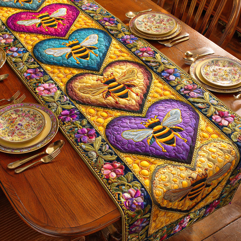 Golden Buzz Quilted Table Runner NCU0NTD576
