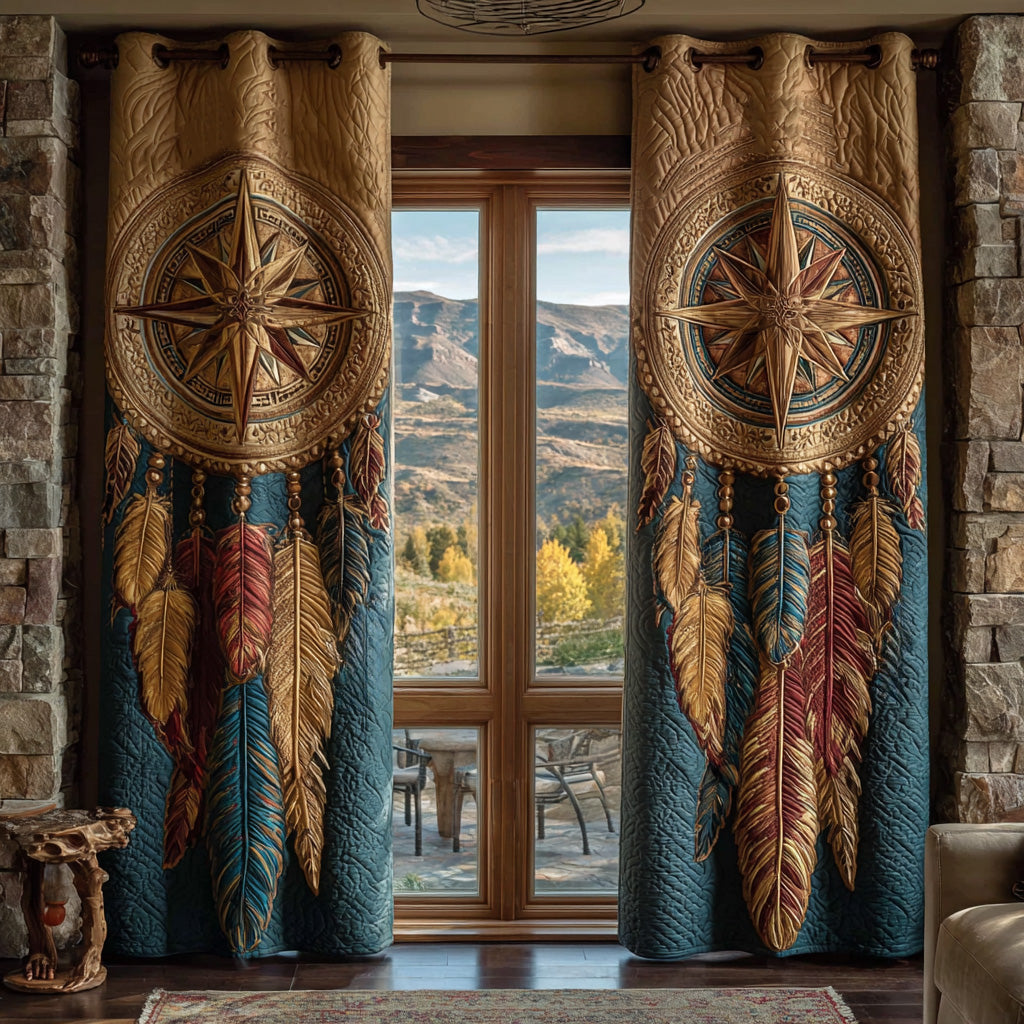 Golden Compass Quilted Curtains NCU0LDH151
