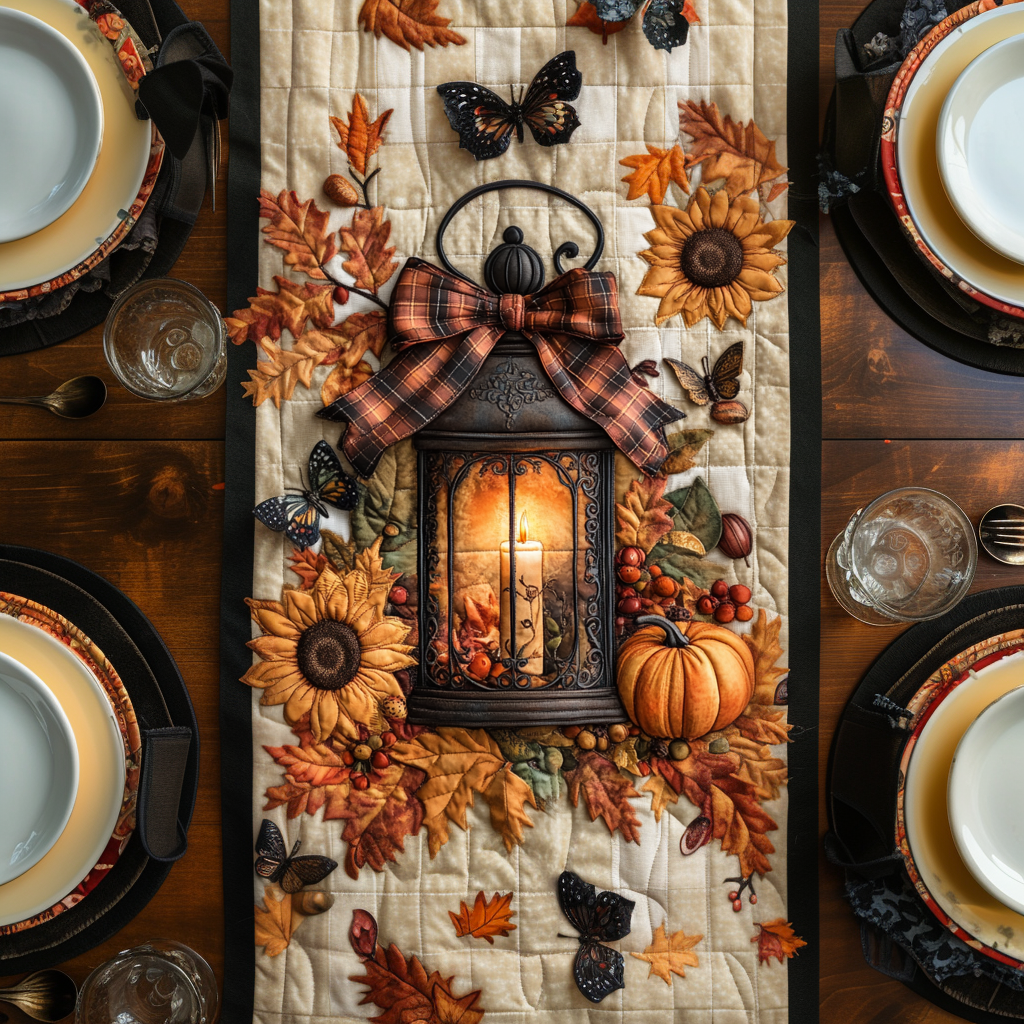 Golden Fall Glory Quilted Table Runner NCU0NNT1351