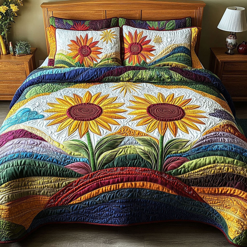 Golden Fields Reverie 3-Piece Quilted Bedding Set NCU0PTT217