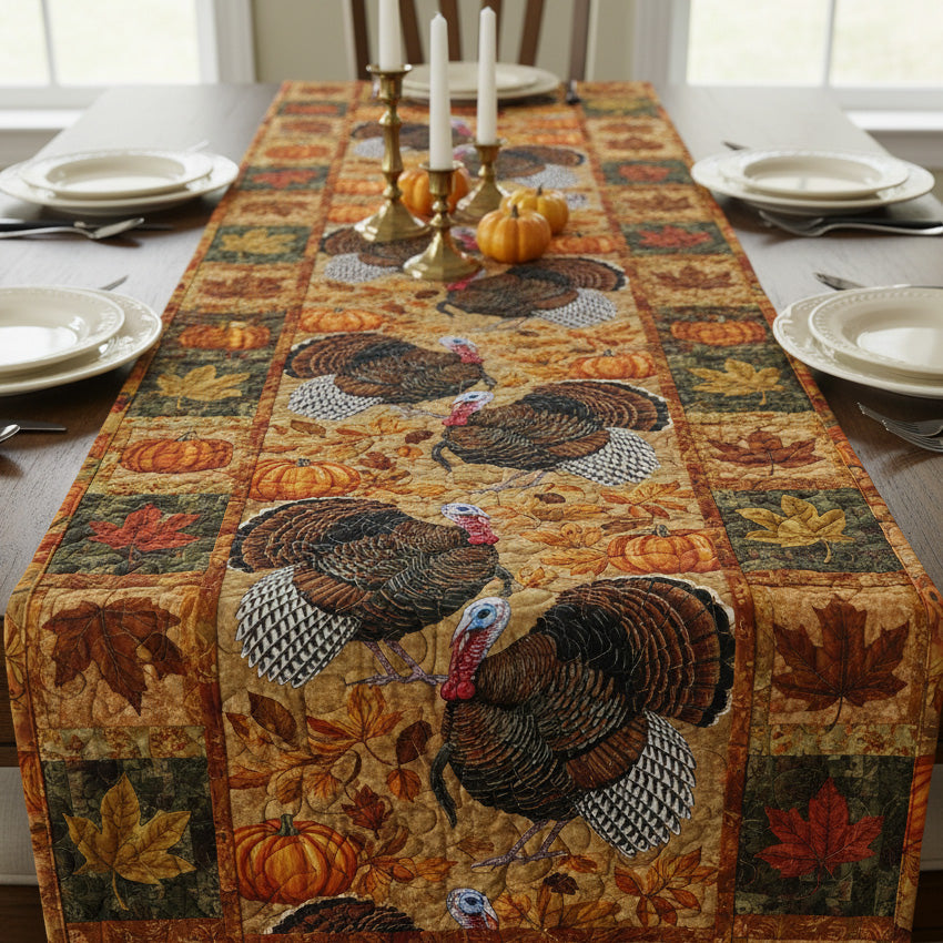 Golden Fields Turkey Quilted Table Runner NCU0DV1072