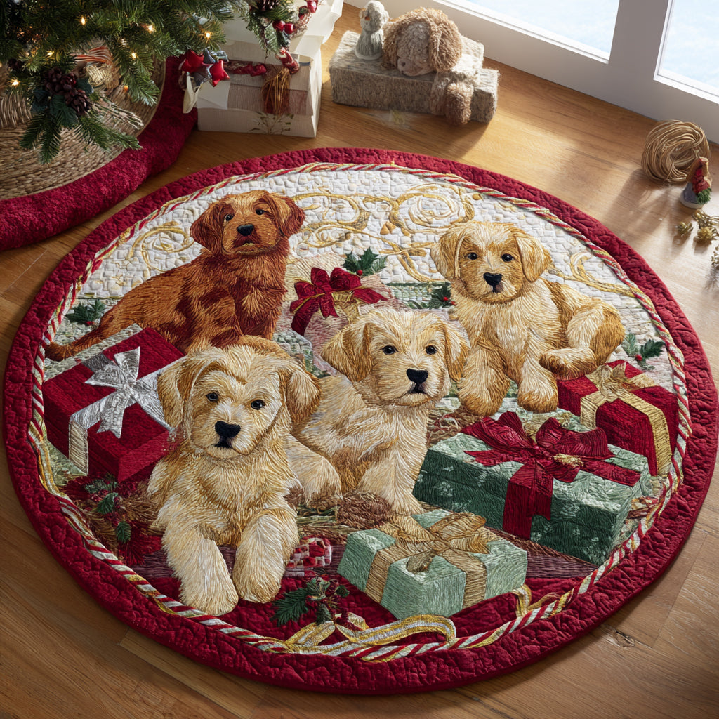 Golden Gathering Quilted Round Mat NCU0DV1168