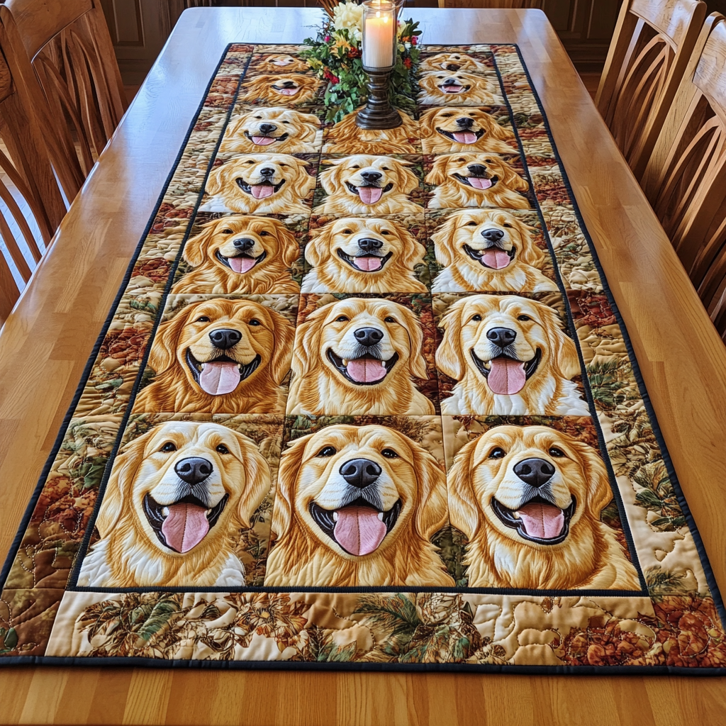 Golden Gathering Quilted Table Runner NCU0NVH838