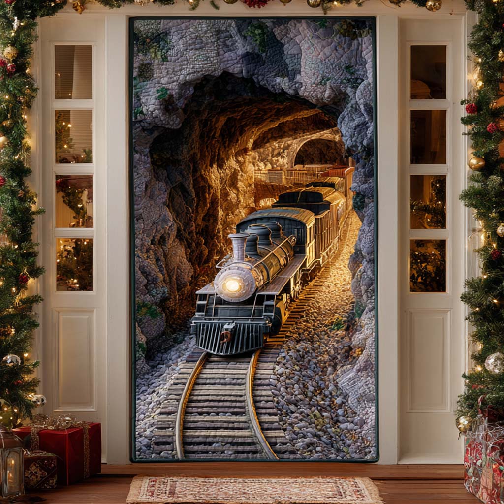 Golden Holiday Gateway Quilted Door Cover NCU0XD1594