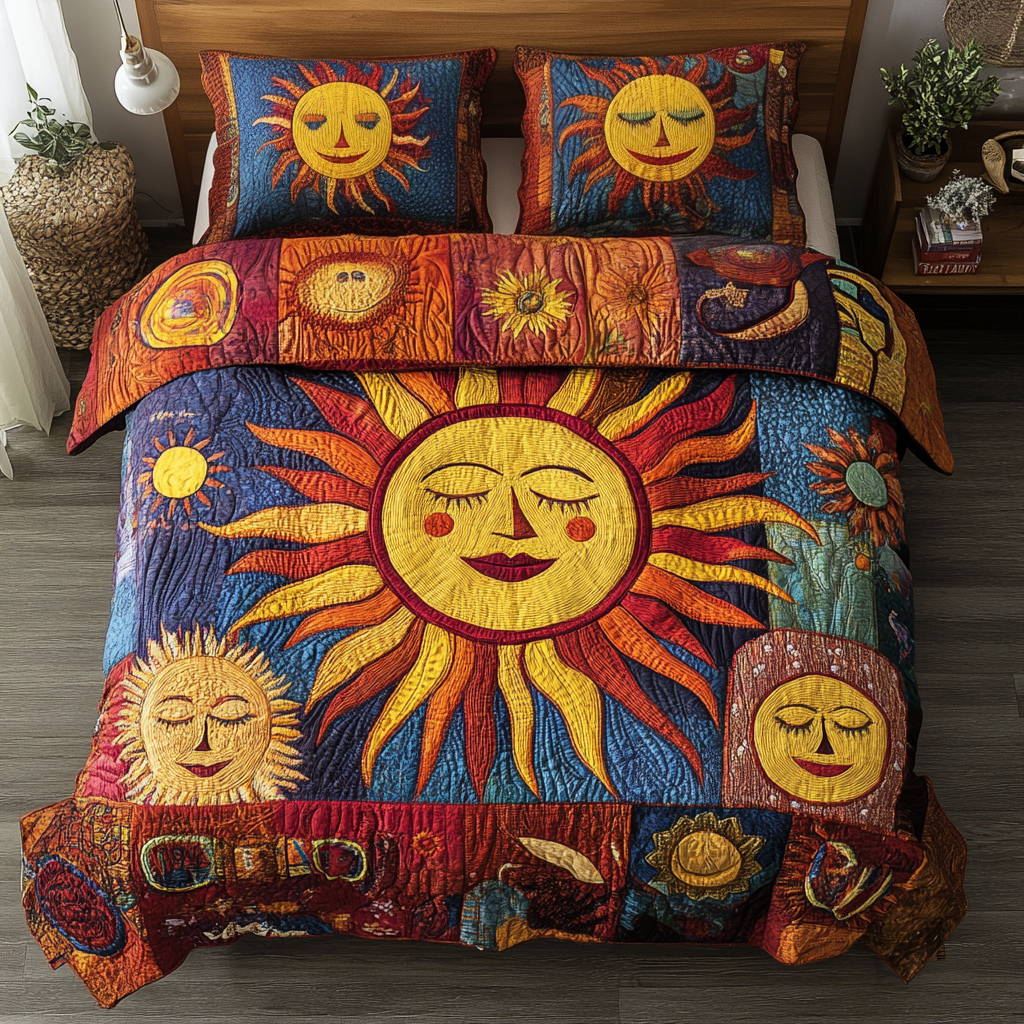 Golden Horizon 3-Piece Quilted Bedding Set NCU0NVH090