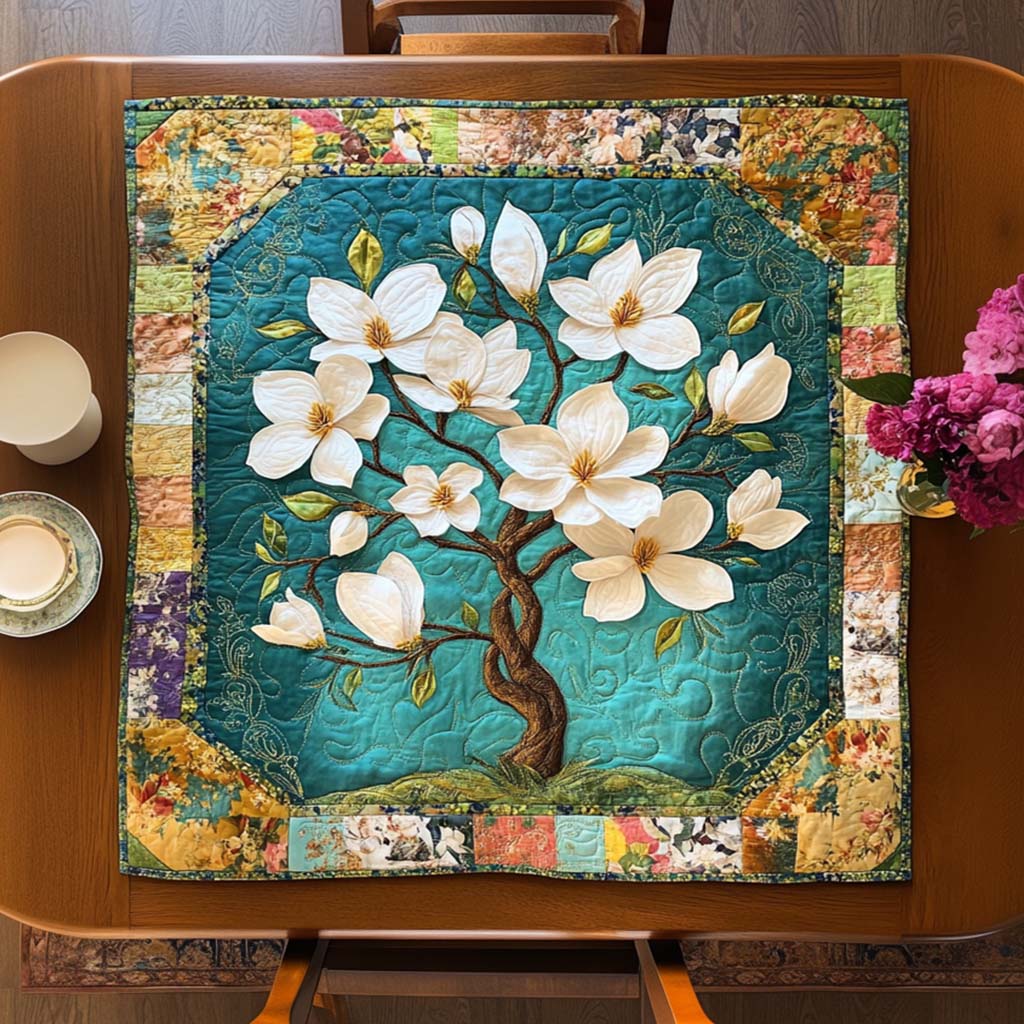 Golden Magnolia Quilted Table Topper NCU0NNT977