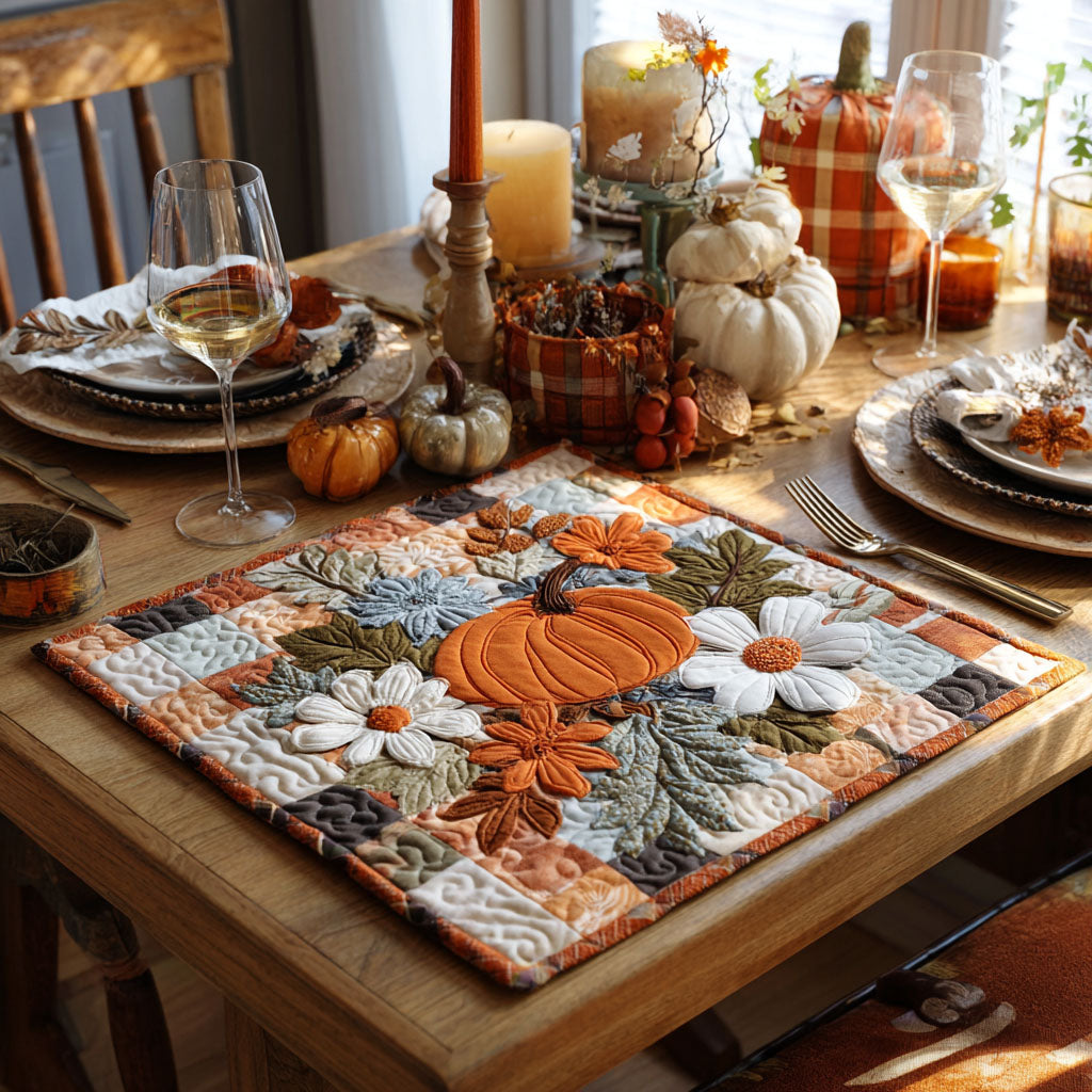 Golden Patch Quilted Table Topper NCU0NTV199