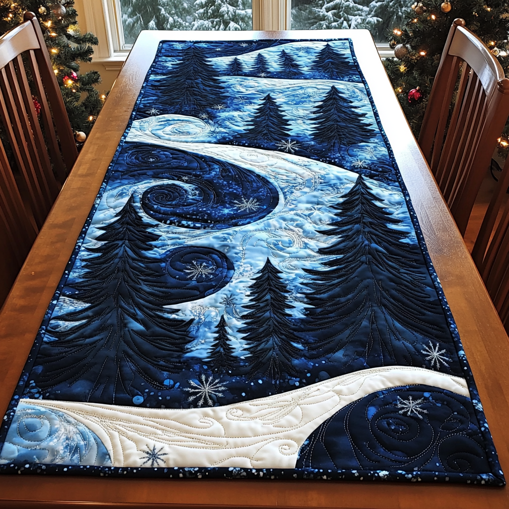 Golden Pine Quilted Table Runner NCU0DDK1546