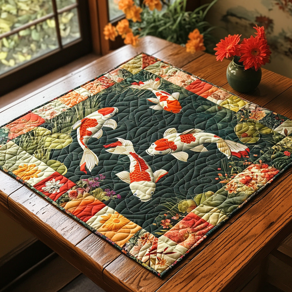 Golden Ripple Quilted Table Topper NCU0DV659