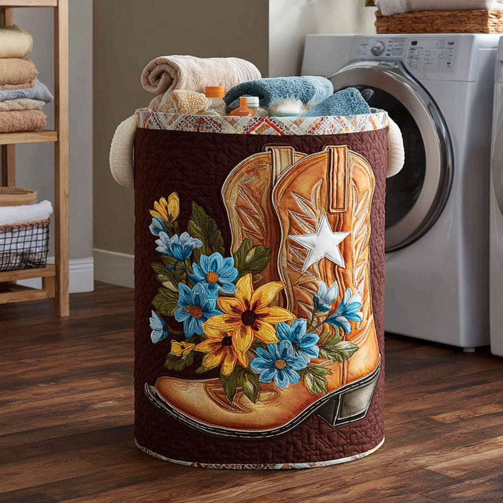 Golden Rodeo Quilted Laundry Basket NCU0NTV437