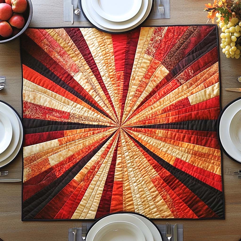 Golden Summit Rays Quilted Table Topper NCU0NXD078