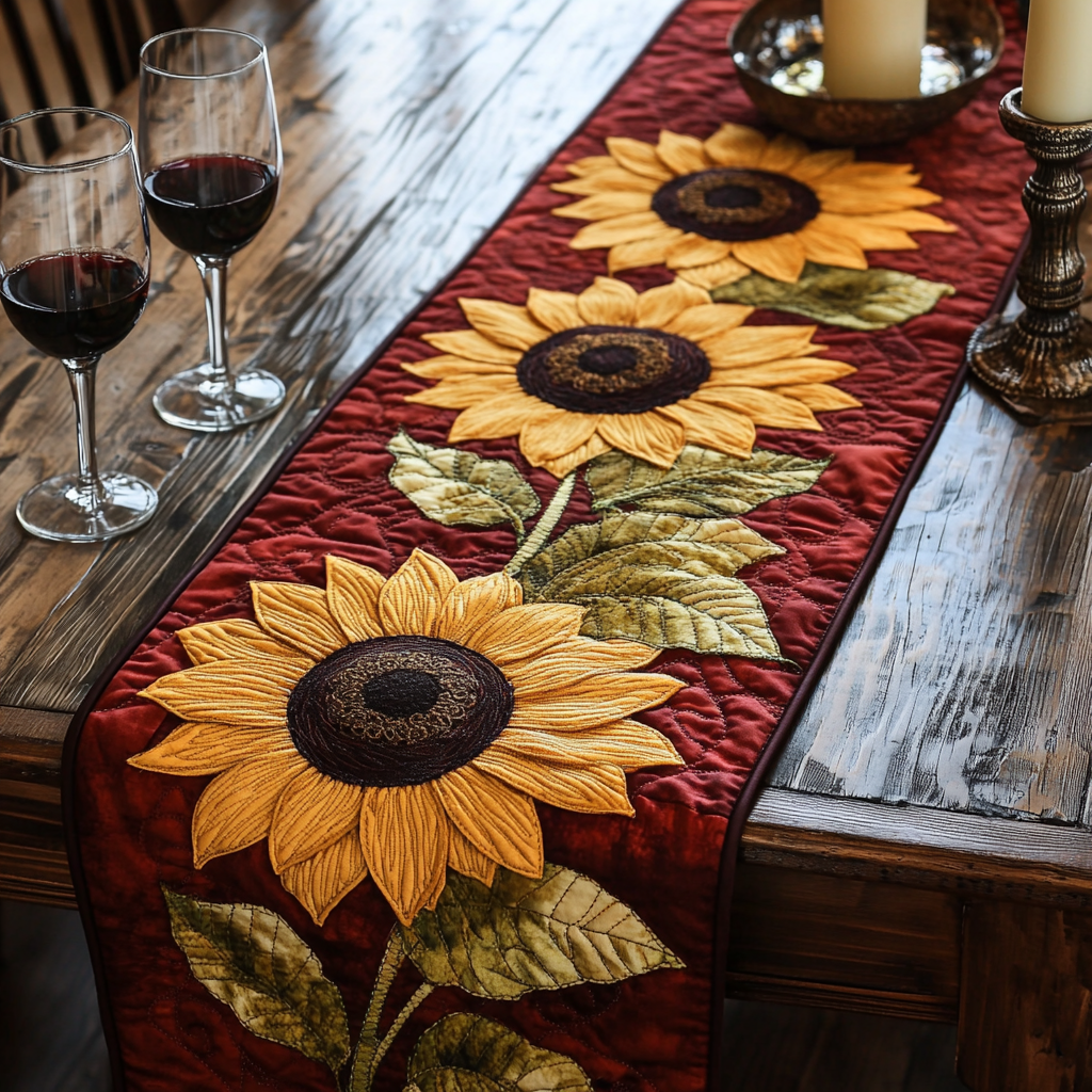 Golden Threads Quilted Table Runner NCU0NVH046