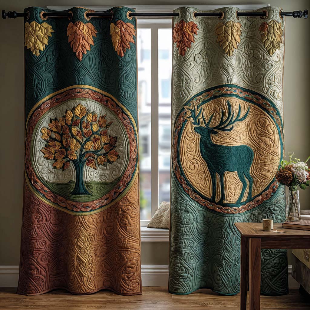 Golden Tree Quilted Curtains NCU0NNT2326