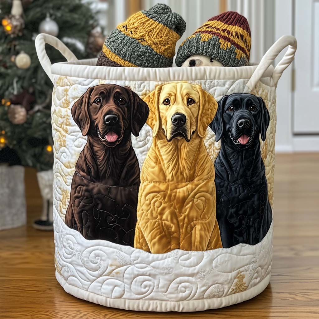 Golden Trio Quilted Laundry Basket NCU0NNT1748