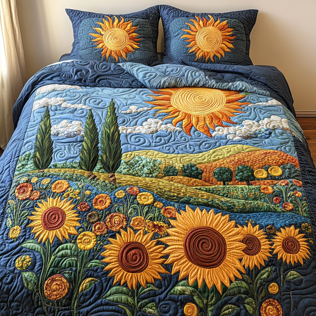 Golden Horizon Quilted Bedding Set NCU0DV093