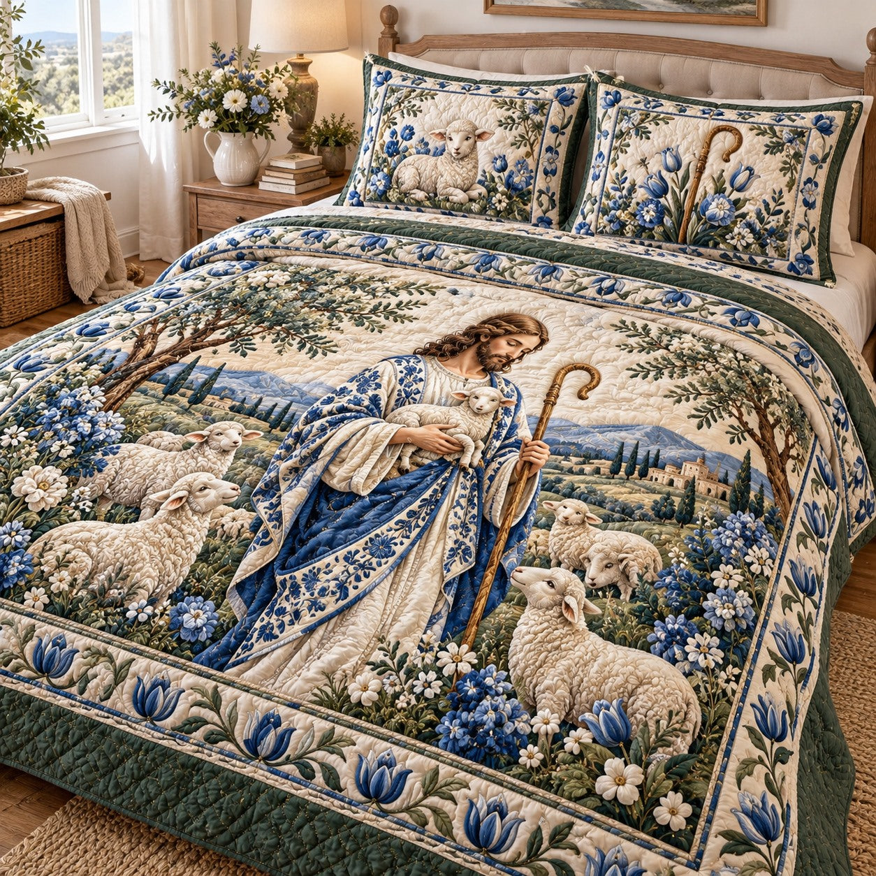 Good Shepherd Meadow 3-Piece Quilted Bedding Set NCU0NTD2385
