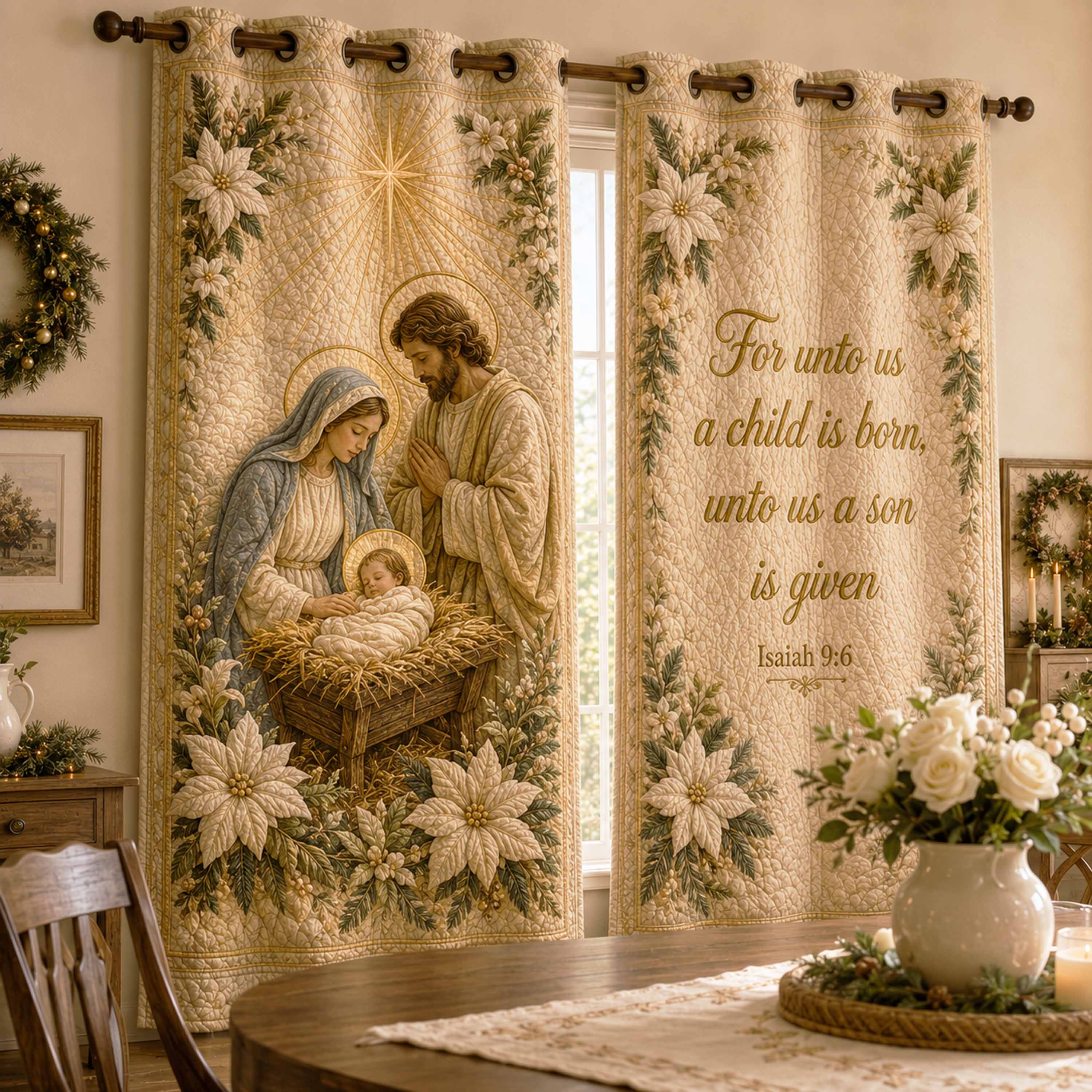 Grace Bloom Quilted Curtains NCU0NTD2099