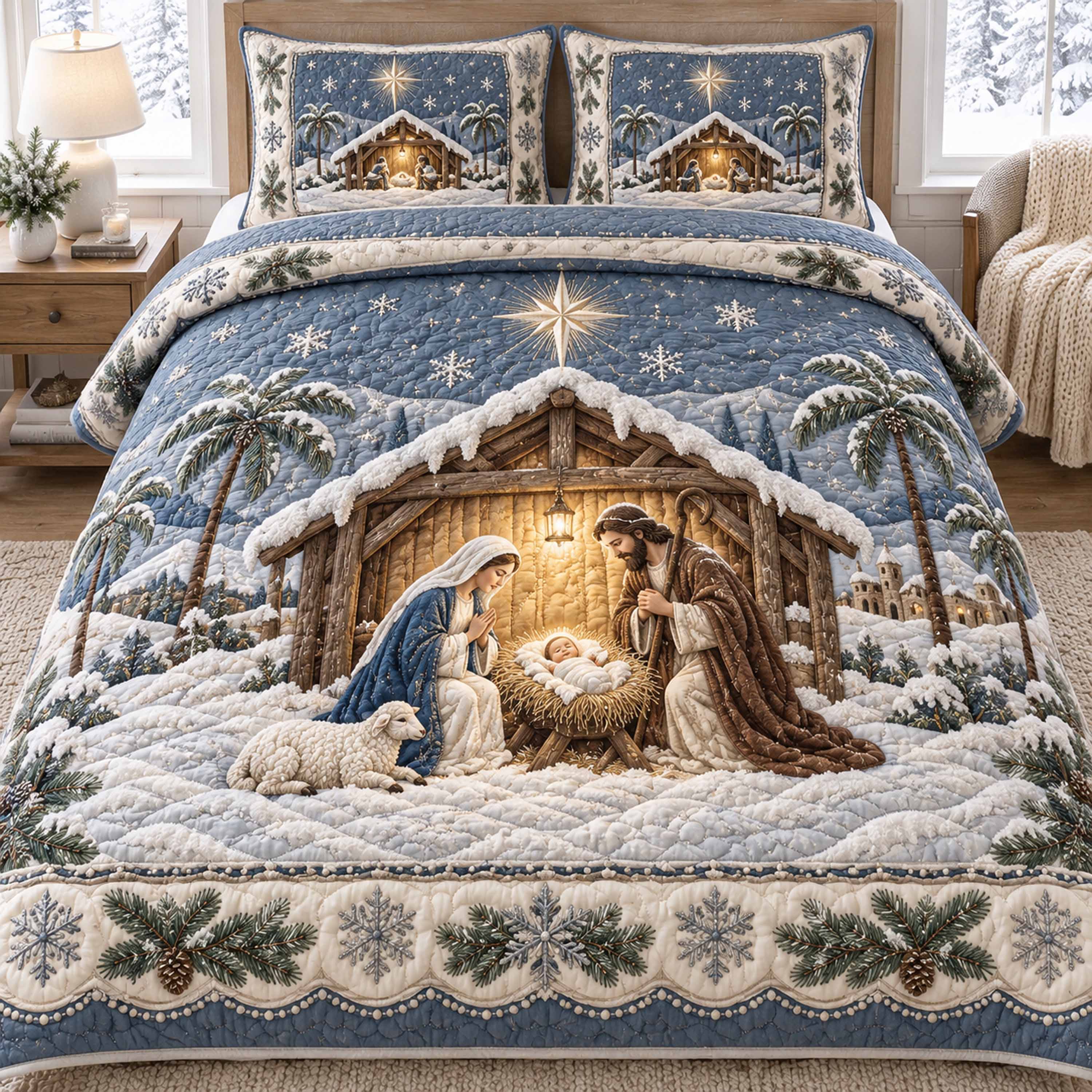 Gracious Gift 3-Piece Quilted Bedding Set NCU0NTD2322