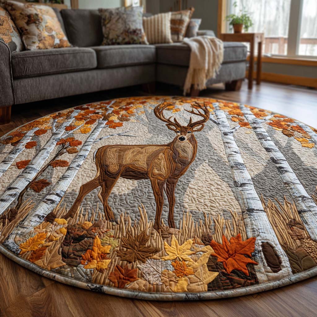 Deer Quilted Round Mat NCU0QN038