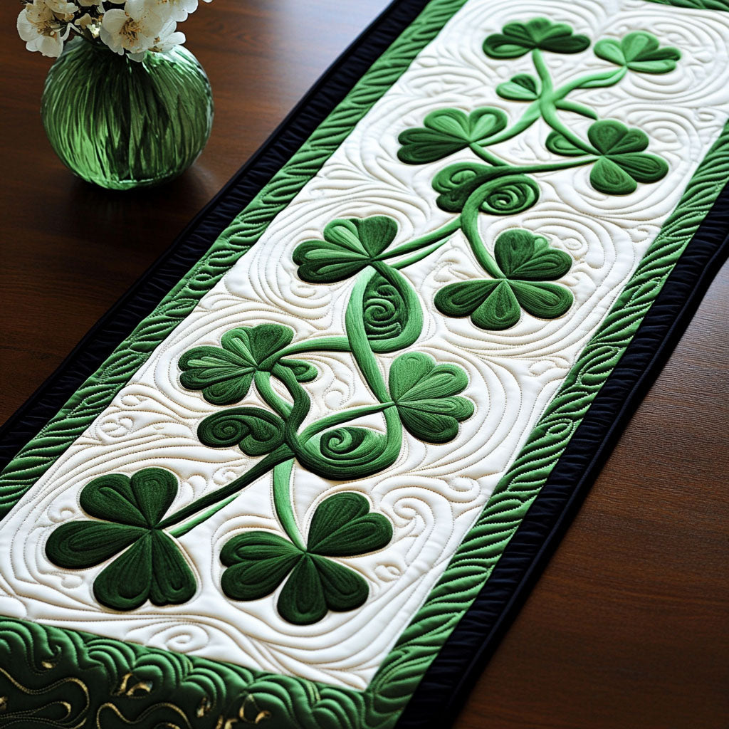 Green Serenity Quilted Table Runner NCU0PTT132