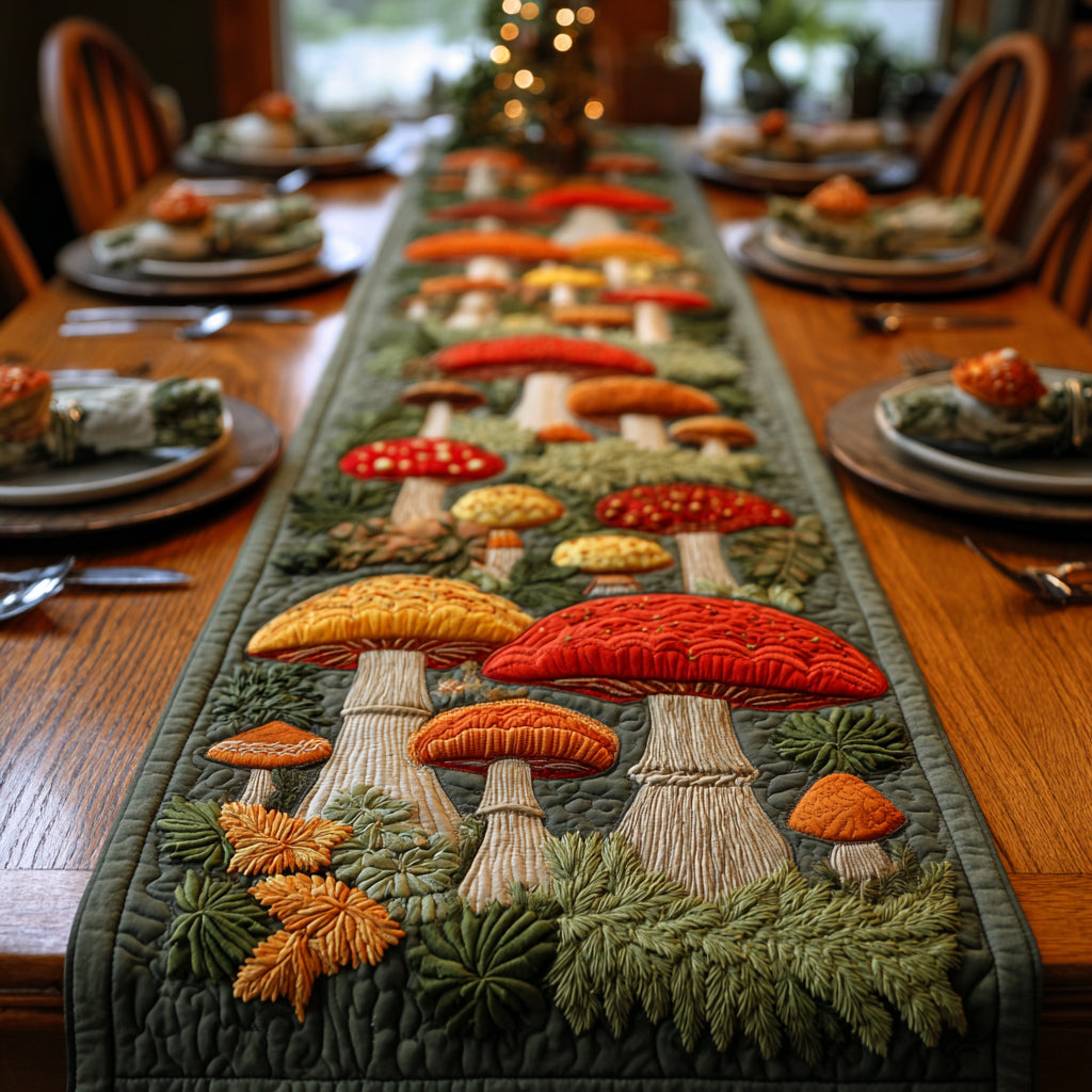 Grotto Mushroom Quilted Table Runner NCU0HNH605