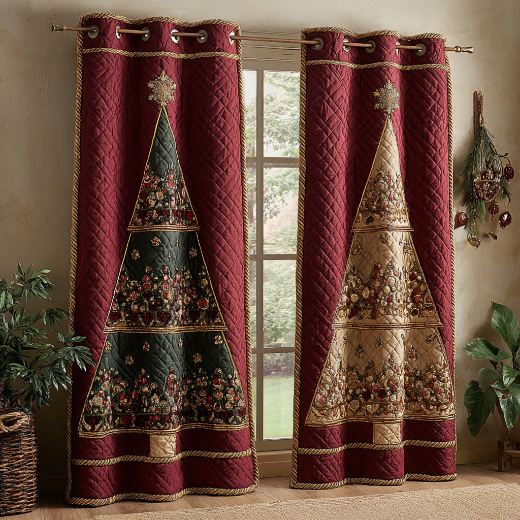 Grove Christmas Tree Quilted Curtains NCU0HNH582