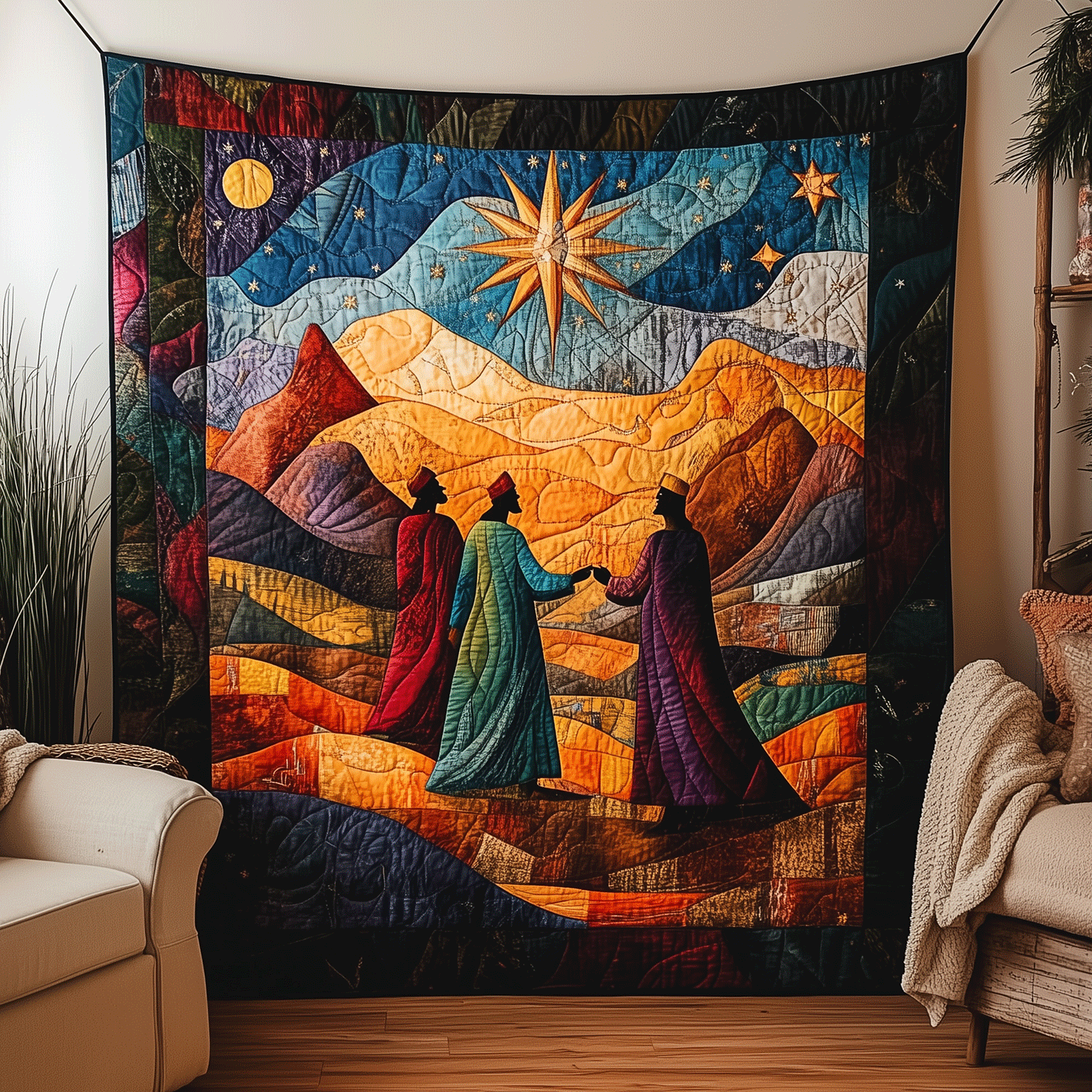 Guided By The Star Quilted Blanket NCU0TH1985