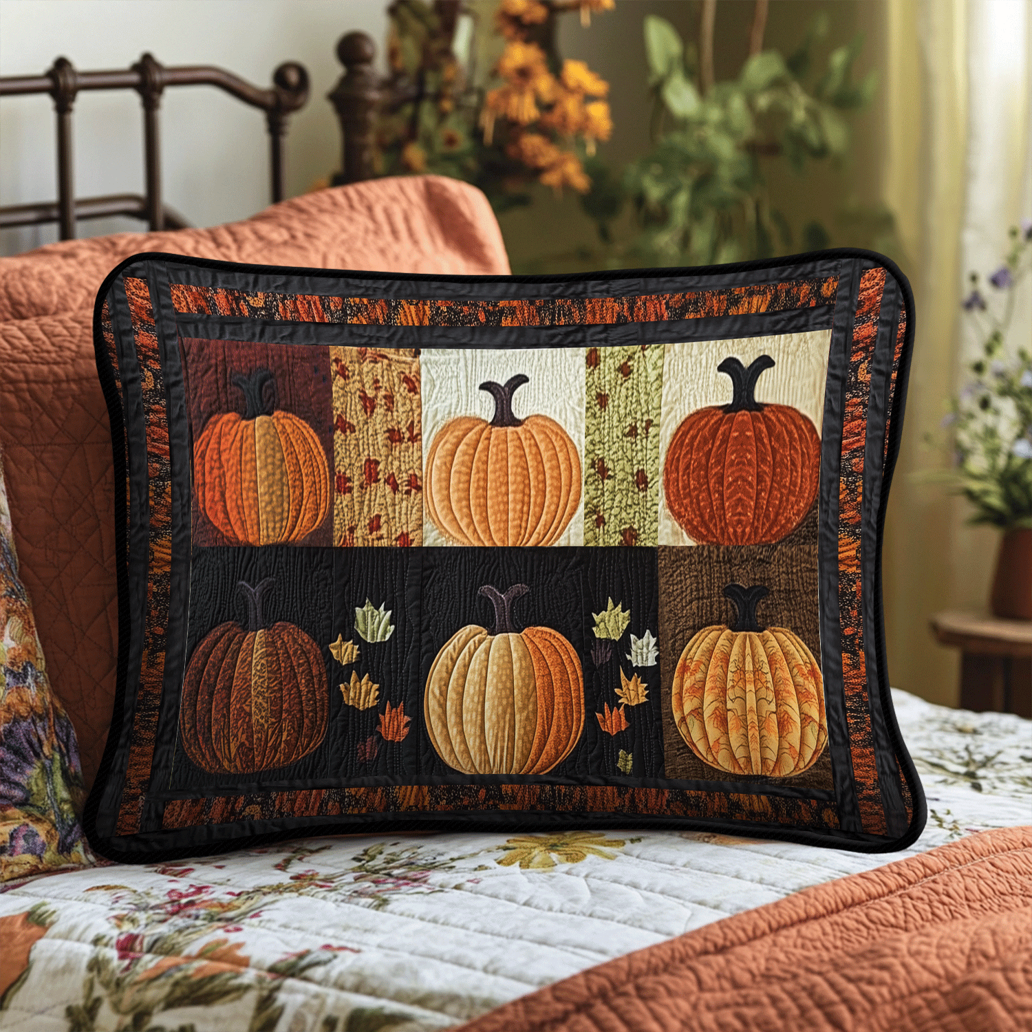 Halloween Pumpkin Quilted Bedding Pillow Case NCU0TH2037
