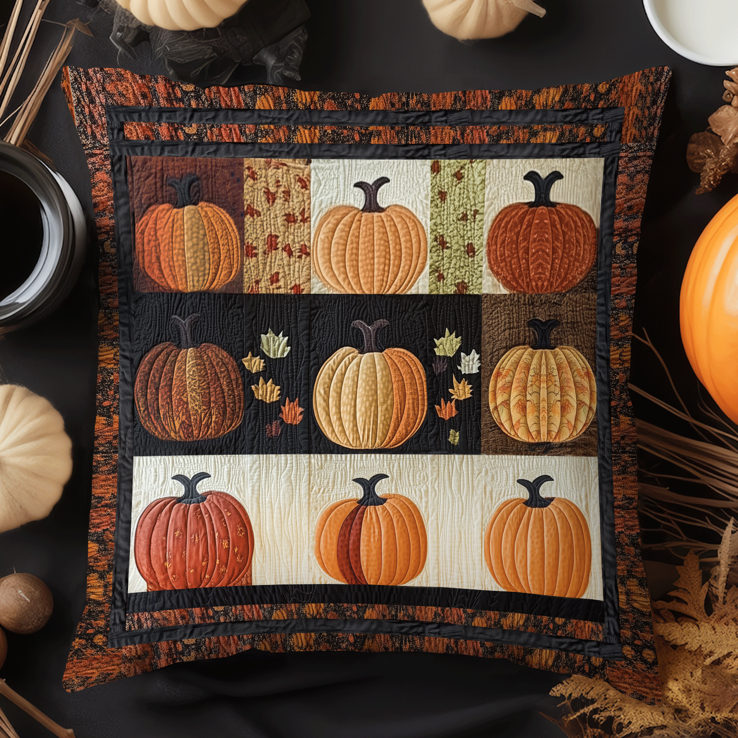 Halloween Pumpkin Quilted Pillow Case NCU0TH2036