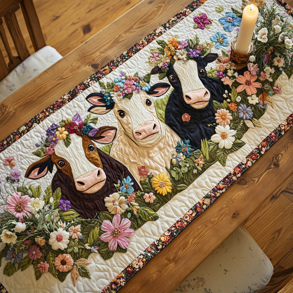 Happy Herd Quilted Table Runner NCU0NVH174