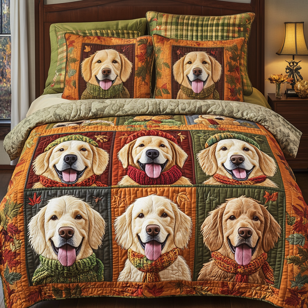 Happy Snuggle 3-Piece Quilted Bedding Set NCU0NVH829