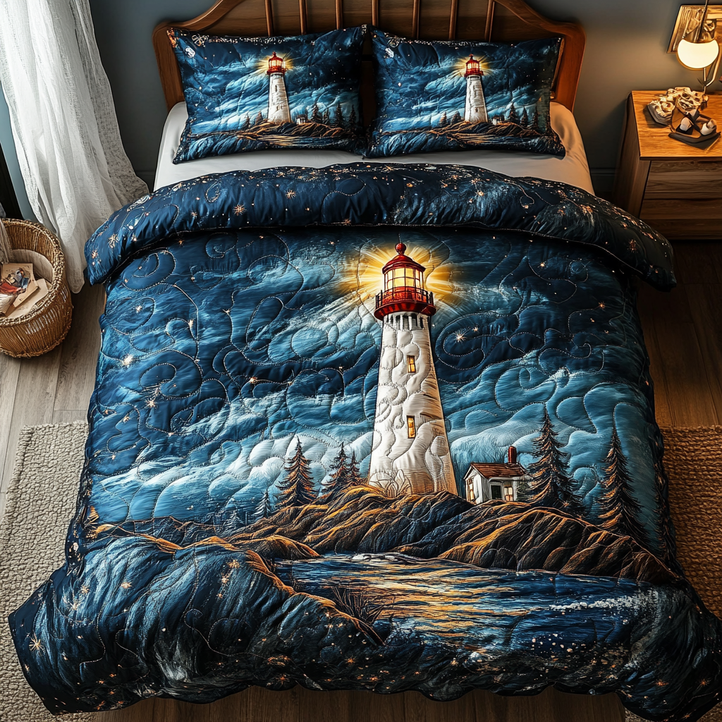 Harbor Light 3-Piece Quilted Bedding Set NCU0DK2292