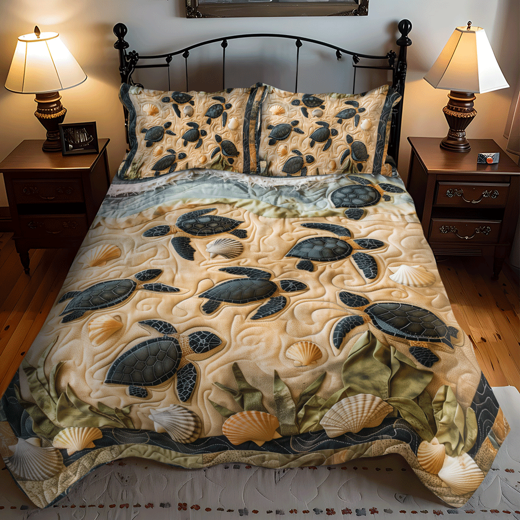 Hatchling Escape 3-Piece Quilted Bedding Set NCU0TH1331