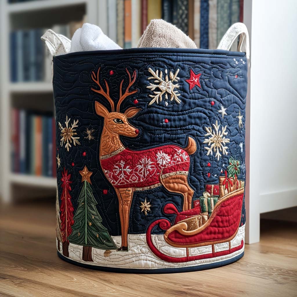 Hearthside Stag Quilted Laundry Basket NCU0PTT1533