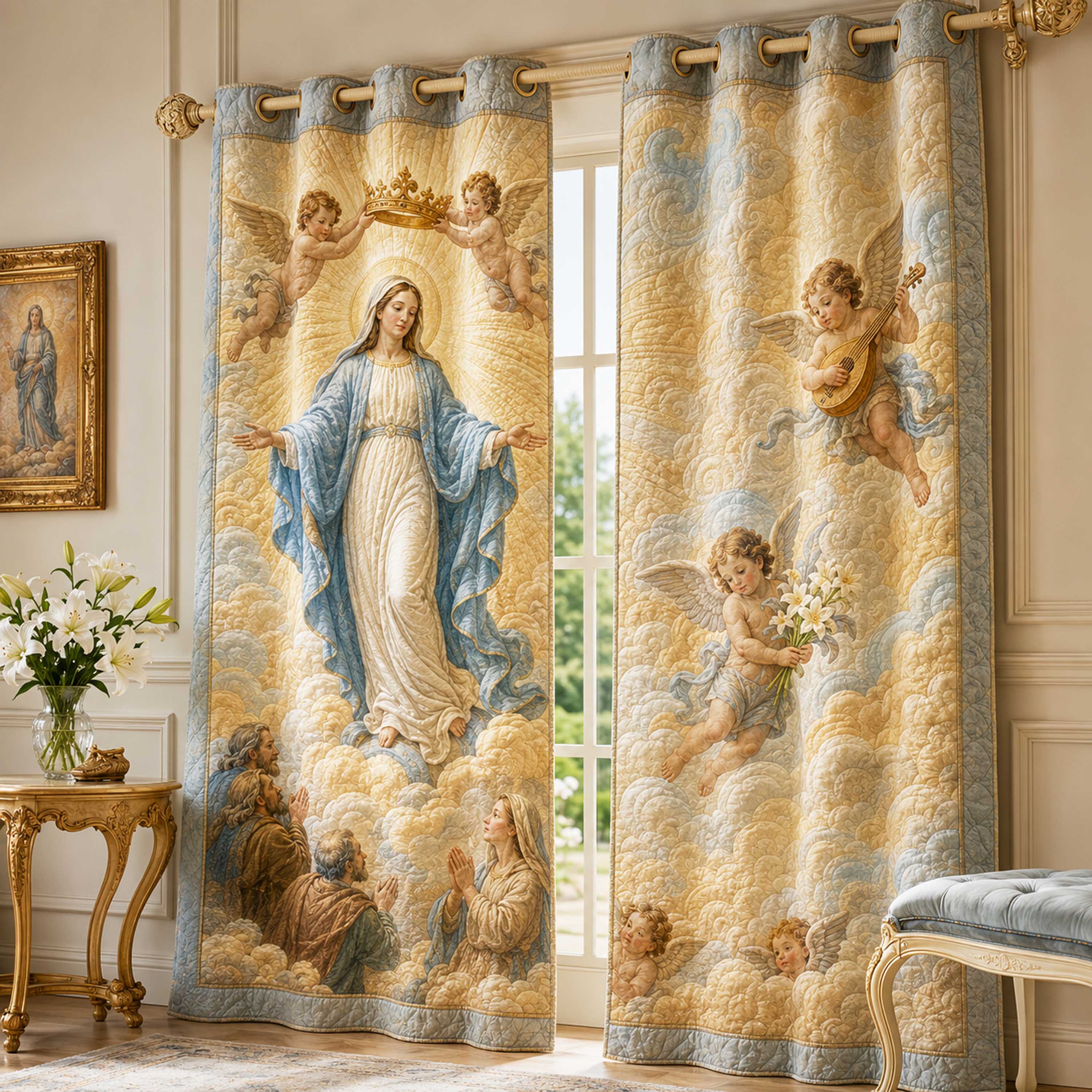 Heaven Queen Quilted Curtains NCU0NTD2111