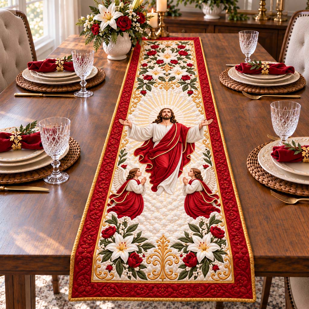 Heavenly Ascent Quilted Table Runner NCU0HNH1326